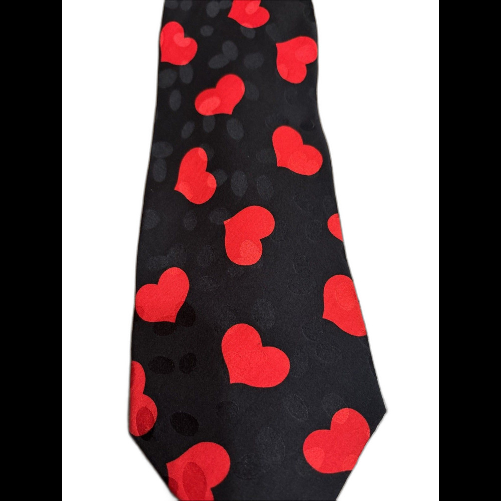 Valentine's Y2K Addiction Bubble Red Heart 100 Silk Men’s Neck Tie‎ 4 in Wide - Picture 2 of 9